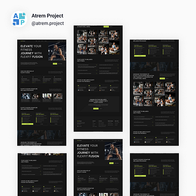 FlexFitFusion. - Landing Page Gym atrem project figma mobile app ui ui design uiux user interface ux ux design web design