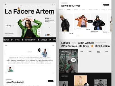 Melted - Fashion E-Commerce Website clean clothes clothing ecommerce fashion jacket landing page market place modern online shop product shirt shop shopify store style ui uiux web design website