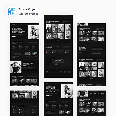 ShutterWhiz - Landing Page PhotoGraphy atrem project figma mobile app ui ui design uiux user interface ux ux design web design