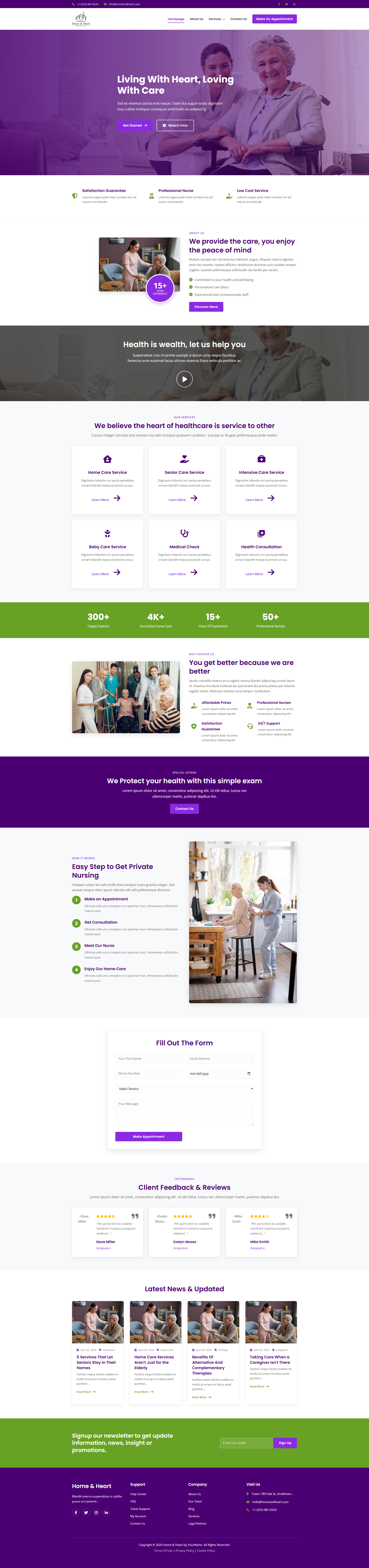 Home Care website branding figma graphic design hero design landing page photoshop ui website website design