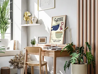 Kitchen Poster Design and Wall Art Prints Decoration cozy graphic design kitchen minimalist moder poster print design printable wall art retro wall art wall decor