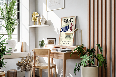 Kitchen Poster Design and Wall Art Prints Decoration cozy graphic design kitchen minimalist moder poster print design printable wall art retro wall art wall decor