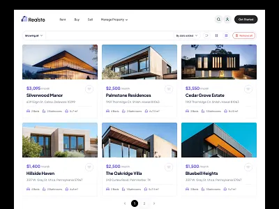 Real Estate Listings Website agency apartments clean ui dashboard filters hotel site landing page listings properties property property management real estate real estate ui real estate website realestate rent service residence web site webdesign