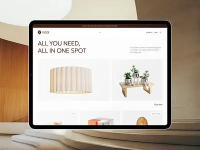 VOZE – E-commerce website clean ui e commerce ecommerce furniture furniture website moder furniture shopify shopify store ui ui design website