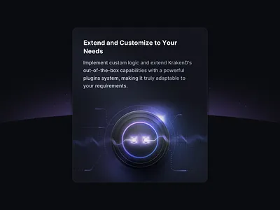 Extend and Customize to Your Needs branding card dark energy feature illustration marketing plug ui web