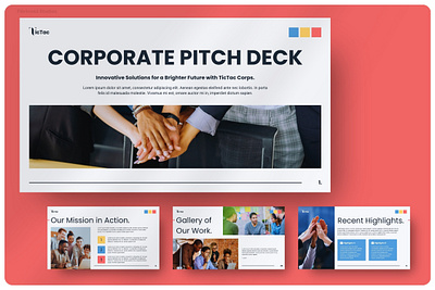 TicTac - Corporate Pitch Deck Presentation Template minimal