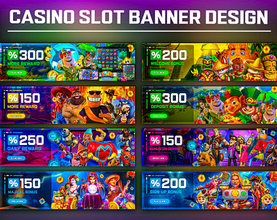 Casino Slot Banners banner design betting casino casino banner casino design casino game casino slider gambling gambling banner game design slot banner slots sportsbook