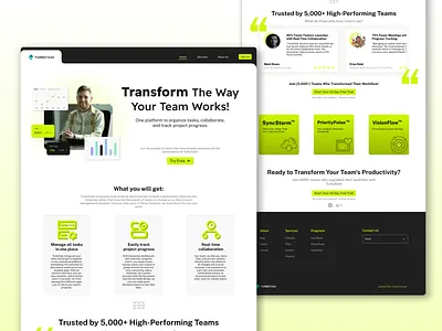 TurboTask - Interface Landing Page Task Management App apps interface landing page management ui website