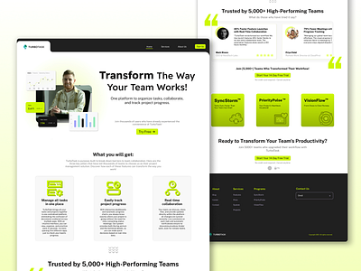 TurboTask - Interface Landing Page Task Management App apps interface landing page management ui website