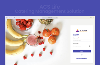 ACS Life: End to End Digital Catering Management Solution design next react responsive web application web application