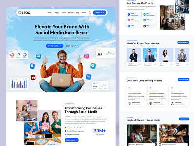 Social Media Marketing Agency Landing Page agency digital marketing homepage landing landing page marketing marketing agency marketing website social media social media marketing uiux uiuxdesign web design website