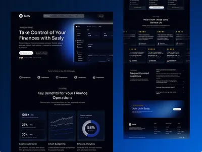 Financial SaaS Website appdesign b2bdesign darkmodeui dashboarddesign datavisualization designinspiration designsystem figma financialdashboard fintech fintechapp mobileappdesign modernui neobritalism neubrutalism productdesign saas startupdesign uxuidesign webapp