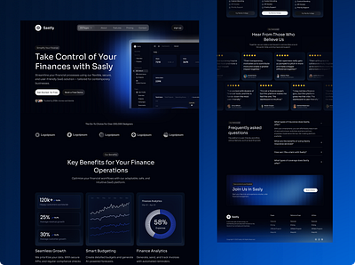 Financial SaaS Website appdesign b2bdesign darkmodeui dashboarddesign datavisualization designinspiration designsystem figma financialdashboard fintech fintechapp mobileappdesign modernui neobritalism neubrutalism productdesign saas startupdesign uxuidesign webapp