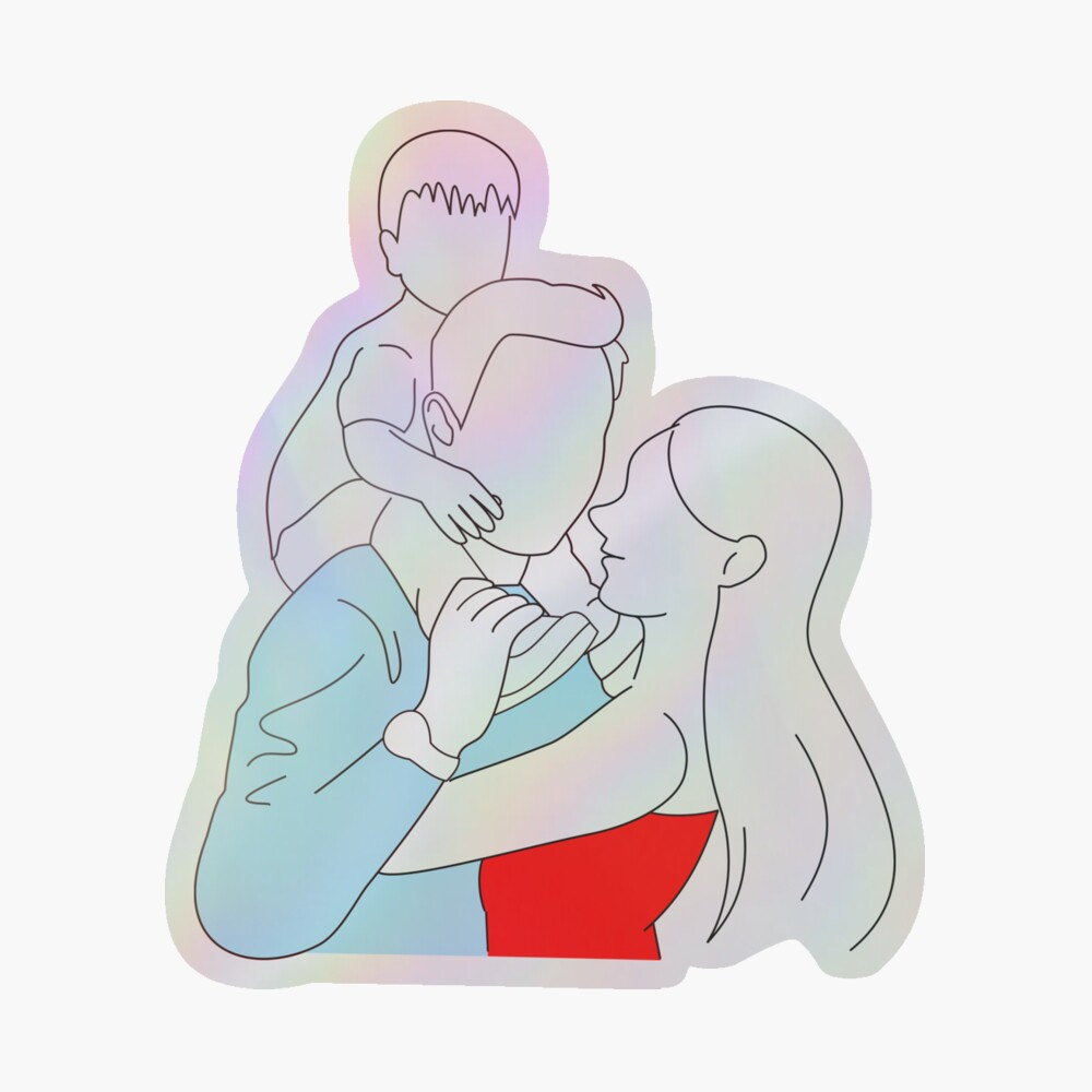 Minimalist Family Line Art – Son on Dad’s Shoulders, Mom Hugging blue children cute dad daddy daughter drawing father fathers day graphic design illustration line art minimalist mom mommy mother mothers day simple son