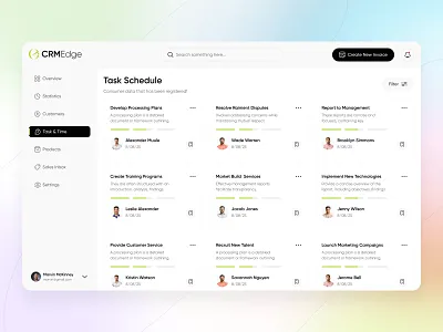 CRM Task Management analytics clean crm task crm task management task app task crm task dashboard task dashboard ui task list task management task management crm task manager task schedule dashboard task time task time tracker task time tracking task timeline ui design uiux