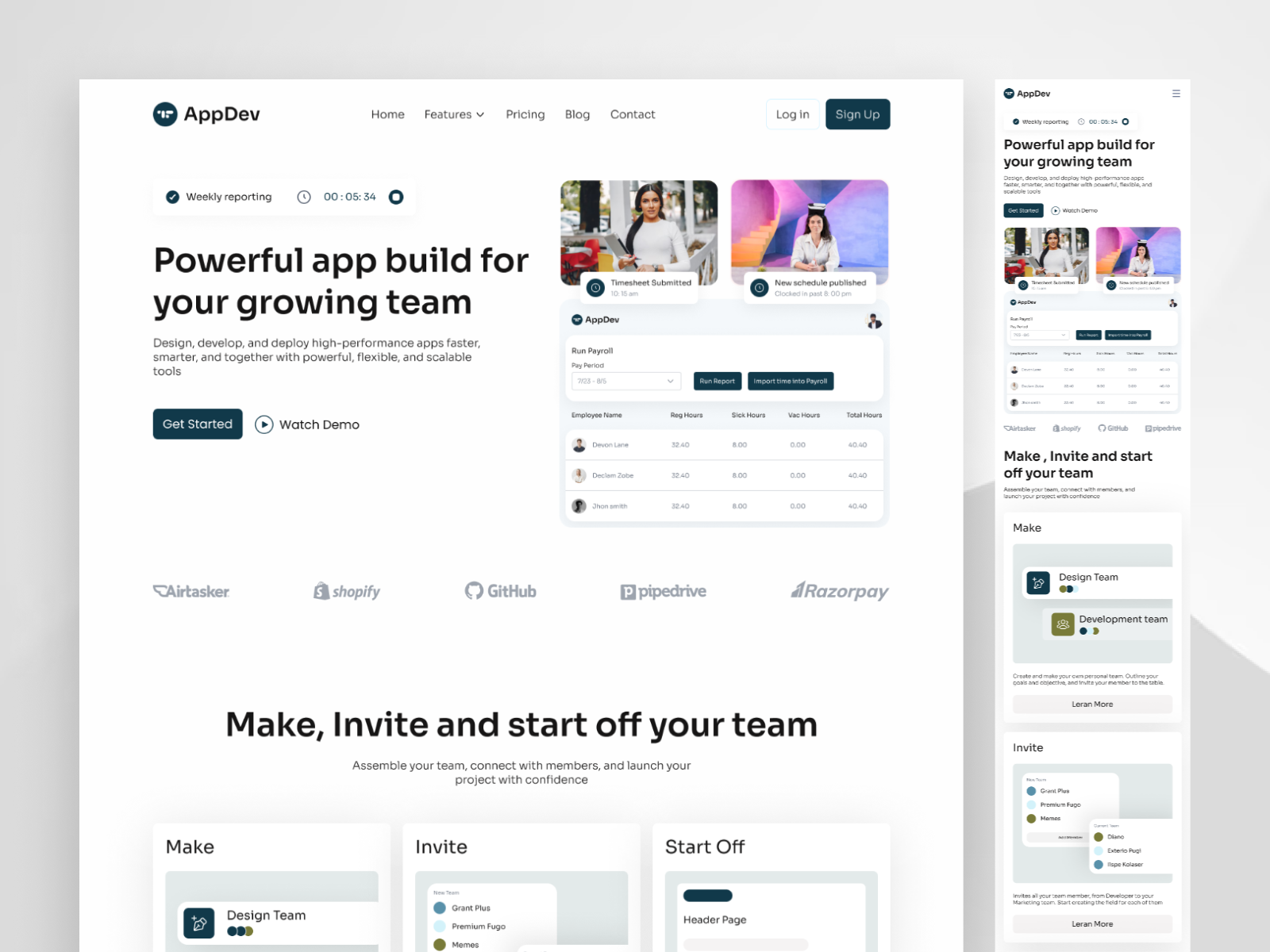 AppDev – Clean & Modern SaaS Dashboard Landing Page clean ui dashboard landing page minimal design responsive design saas saas landing page saas responsive saas temaplate saas ui saas web app saas website startup website ui design web app design web interface