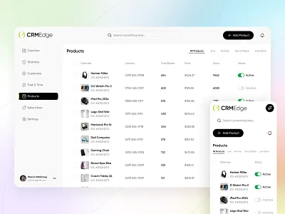 CRM - Product Page analytics clean crm crm product crm product page dashboard design interface product card crm product crm product design ui ui design uidesign uikit uiux ux