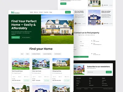 Real Estate Website UI Design for Buying & Property Listing design figmadesign homepage landing page propertylisting realestateui realestatewebsite ui ui of website uidesign ux uxdesign webdesign website