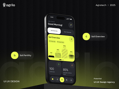 Agrilo — AI Powered Agritech App | Potential agrilo agritech agritech app agro app ai ai app app design dashboard design homepage homescreen potential potentialai ui ux
