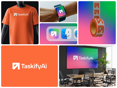 TaskifyAI Branding: Bold Gradients & Purposeful Identity ai app design appbranding branddesign branding colorpalette designsystem gradientbranding identitydesign logodesign minimalbranding mockupdesign productivityapp saas tech techstartup typography uidesign uxuidesign visualidentity