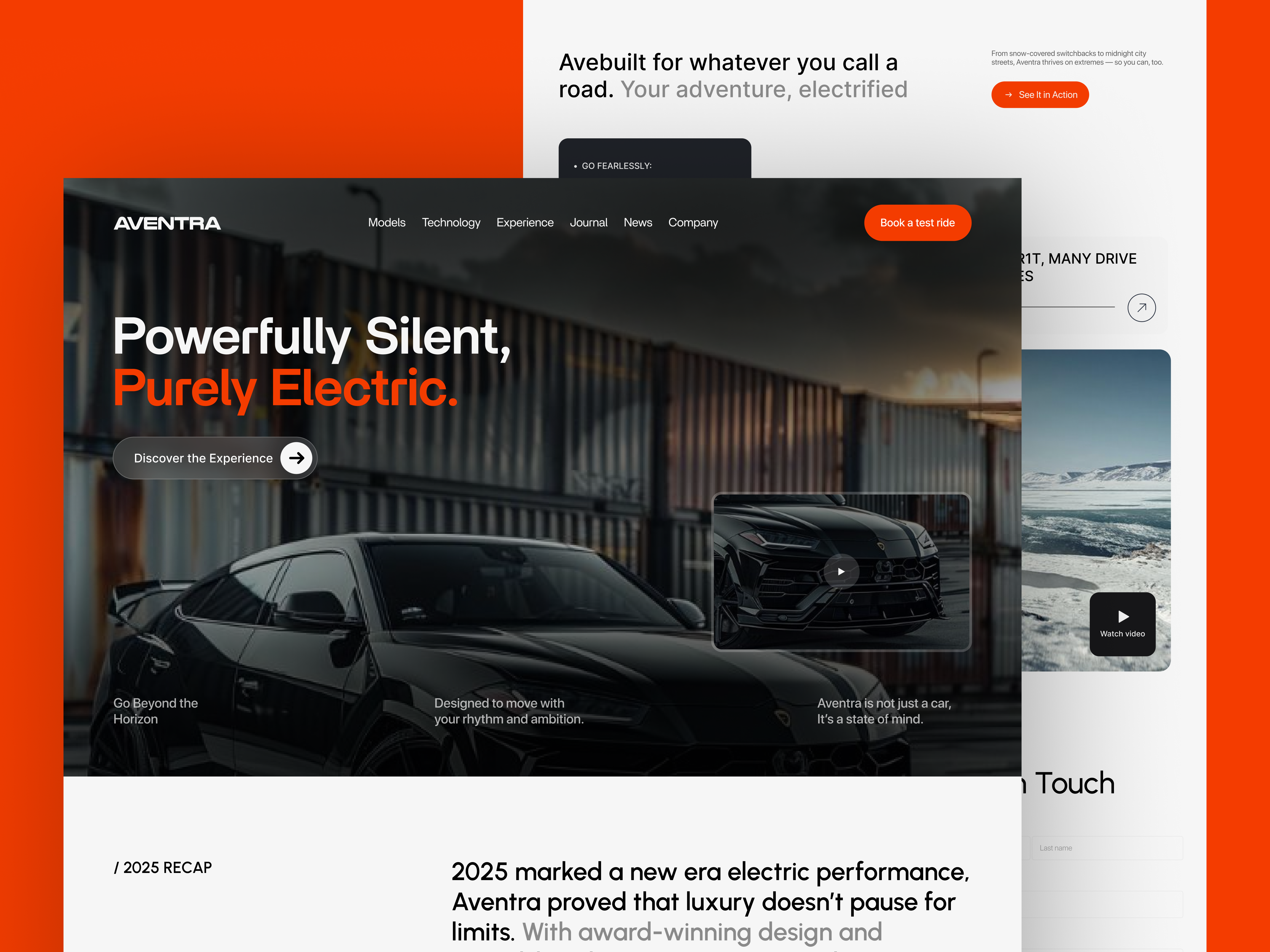 Aventra - Website Design for a Car Brand automotive ui car car app car booking ui car company homepage car landing page car website electric suv ui electric suvs brand website landing page luxury car website premium car ux ui uiux ux vehicle configurator web app web design website for car brand