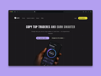 WEB 3 COPY TRADING HERO SECTION copy trading hero section ui uiux ux web web 3 website