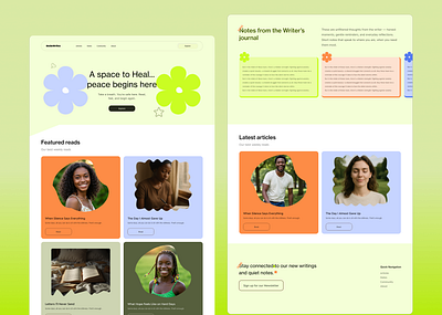 MENTAL HEALTH BLOG WEBSITE DESIGN app app design blog design mental health peace ui uiux ux website
