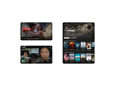 Streaming platform exploration. anora blockbuster cinema dark mode design interstellar movies parasite platform streaming ui ux