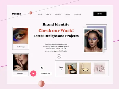 Cosmetic Website/ Landing Page adobe xd beauty website clean cosmetic website creative creative website design design 2020 illustration minimal minimal webiste mobile app mobile ui modern layout modern website saas website website design