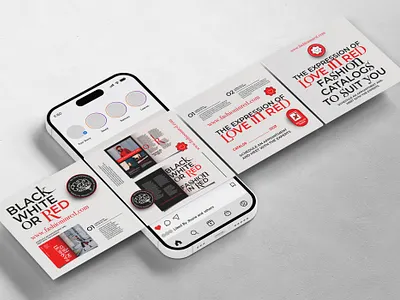 Fashion-In-Red | Instagram Carousel Design adobephotoshop editorialdesign fashioncatalog fashiondesign graphicdesign instagramcarousel instagrampost minimaldesign socialmediadesign typographylovers