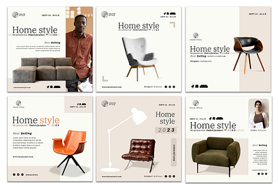 Home Style 2023 | Modern Furniture Social Media Campaign adobephotoshop branddesign furnituredesign graphicdesign homedecor instagramcarousel minimaldesign modernfurniture productpromotion socialmediadesign