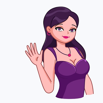 Sticker girl design illustration motion graphics vector