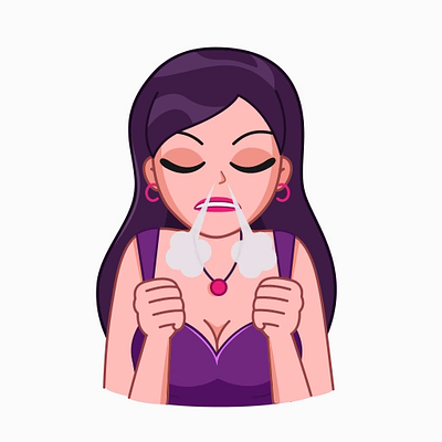 Sticker girl design illustration motion graphics vector