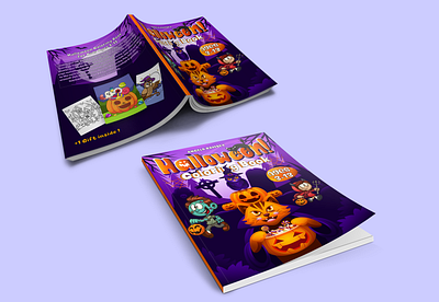 Halloween Coloring Book for Kids — Fun & Spooky Pages to Spark C coloringbook cover halloween kids books mockup purple