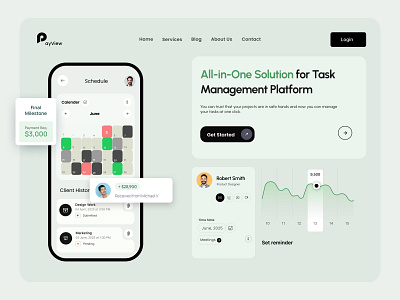 Task Managment Website adobe xd banking webiste clean clean website creative design 2020 fianance webistre minimal minimal website mobile app mobile ui saas website task managment webiste work managment