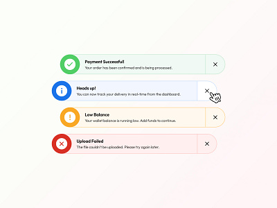 Flash Message UI | DailyUI - Day 011 alertui dailyui dailyuichallenge dribbbleshots flash flash message flash message ui flashmessage message notificationui product design toastnotification ui ui design uichallenge uiux user experience user interface ux design