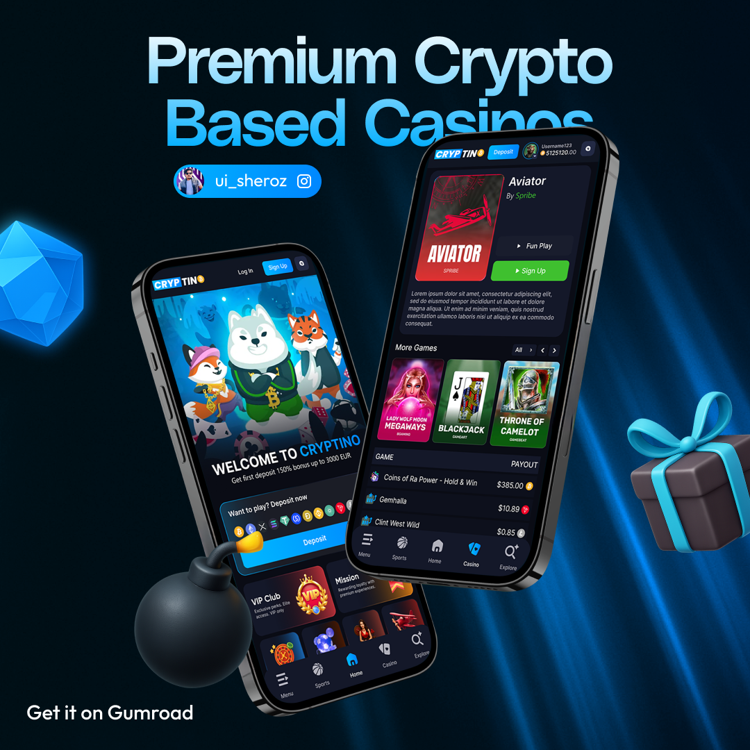 Cryptino - Crypto Casino Website UI Kit betting casnio cryptino crypto casino crypto ui kit figma ui design ui kit website design