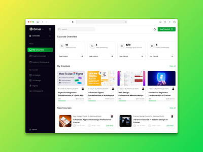 E-learning Dashboard design figma ui ux ux figma ux figma web design