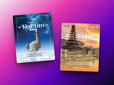 Post #8 Idul Fitri & Nyepi flyer grafis hari raya indonesia nyepi