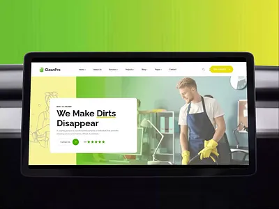 CleanPro-Cleaninig service Website Design apps design design landing page ui ui ux design website design