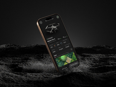 Farming Drone Control UI – Dark Mode 🌒 agritech app design app ui black theme dashboarddesign expert graphic design interactiondesign mobiledesign product design ui uiux user interface
