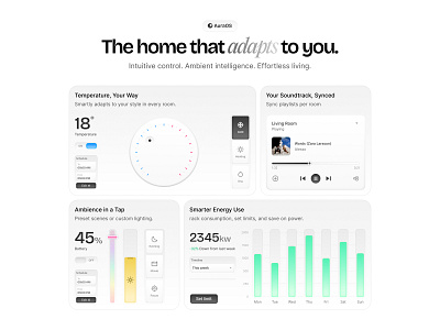 Bento home UI bento clean design interface landing minimal ui uiux web design
