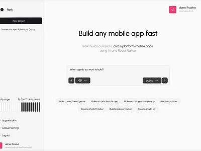 rork homepage light theme