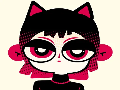 Cat girl illustration adobe illustrator character character design graphic design illustration kawaii illustration y2k illustration