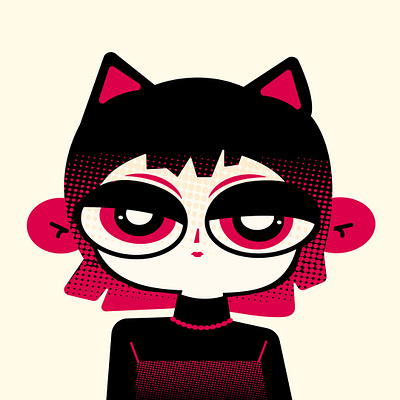 Cat girl illustration adobe illustrator character character design graphic design illustration kawaii illustration y2k illustration