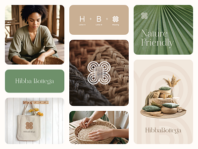 HibbaBottega Branding artisanal brand brand identity branding clean creative design graphic design green handcraft illustration logo logo design luxury luxury logo minimal minimal logo natural