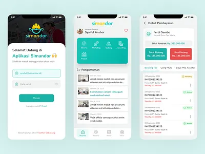 Simandor - Mobile Property Development Management (Past Project) app design constructions constructiontech finance management property property developer ui ux