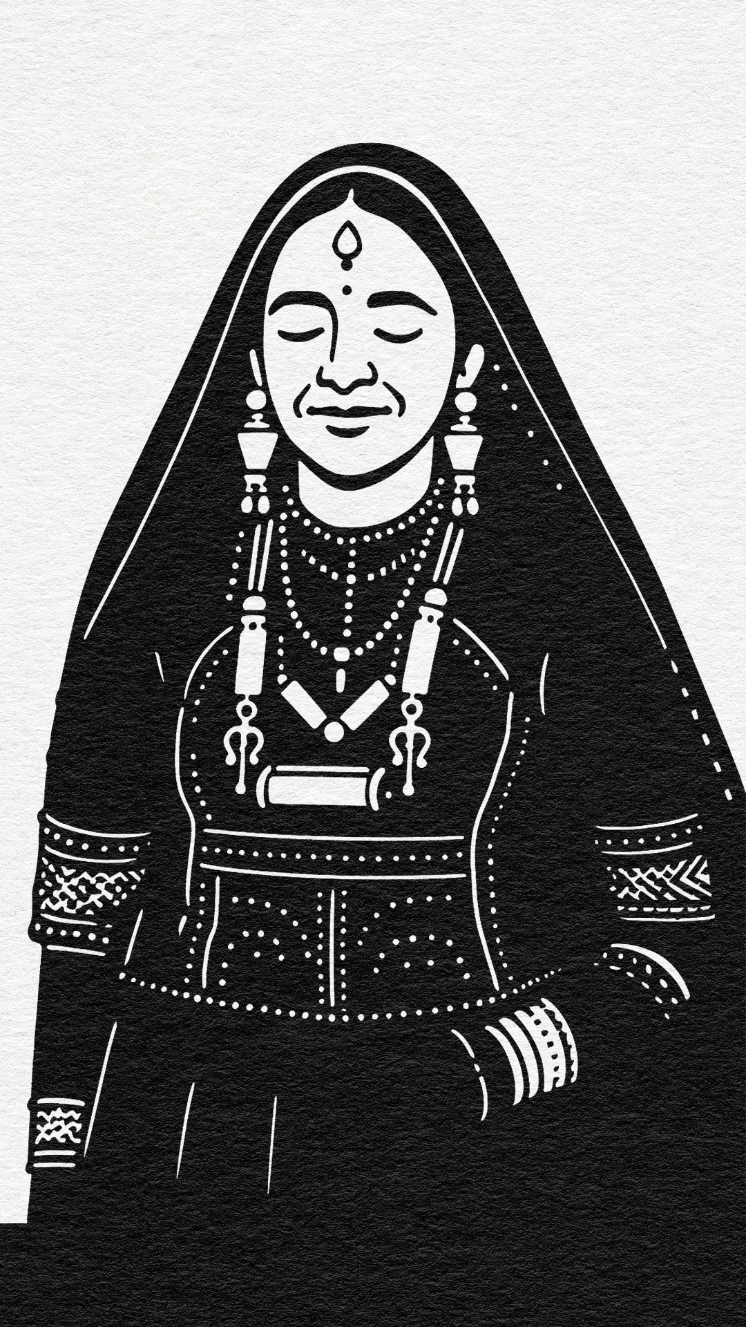 Kutch Rabari Women in Traditional Elegance black and white folk art black white art cultural identity cultural indian women ethnic drawing ethnic vector art folk portraits gujarat tribal aesthetic heritage portrait indian folk revival kutch traditional dress kutch woman art monochrome heritage art rabari illustration rabari women art south asian female portrait south asian style traditional fashion traditional indian costume tribal india illustration