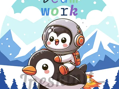 Astronout with Penguin animation astronout cartoon character cute kids story penguin