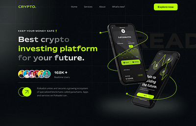Crypto Website banking website crytpo investing landing page